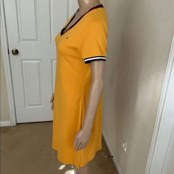 TOMMY HILFIGER Mustard V-Neck Dress. - Picture 2 of 13